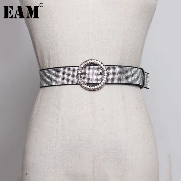

eam] pu leather metal ring chain rhinestone long belt personality women new fashion tide all-match autumn winter 2019 jz303, Black;brown
