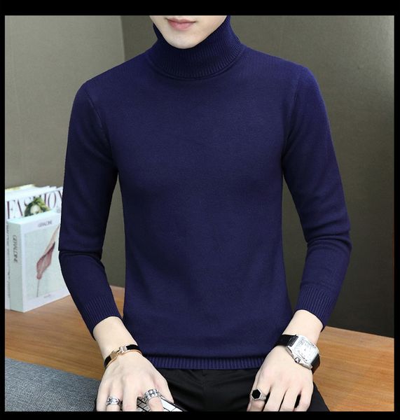 

men's long sleeve knit turtleneck sweaters fashion new casual winter warm sweat pullover, White;black