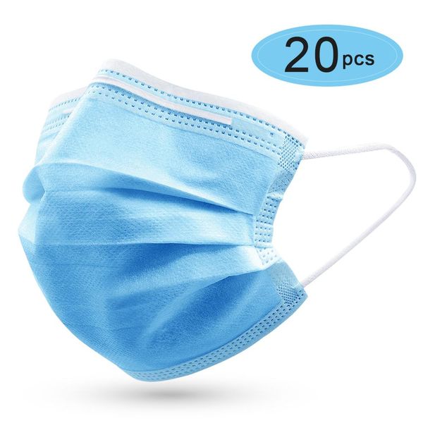

500pcs disposable face mask 3 layer non woven prevent droplet mask anti dust bacterial breathable face mouth cover