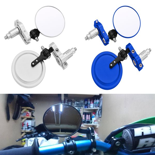 

motorcycle mirror 22/24mm handle bar end rearview side mirrors five colors for zx7r zx9 ninja gpz500 ex500 650r er6f