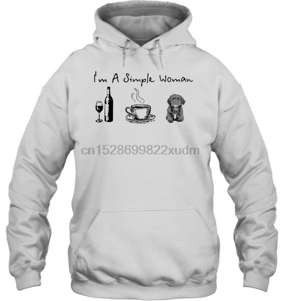 

men hoodie i'm a simple woman i like wine coffee and havanese women streetwear, Black