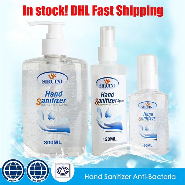 

in stock dhl 30ml 60ml 240ml 300ml siruini instant hand sanitizer anti bacterial hand pocket sanitiser alcohol disposable gel instant