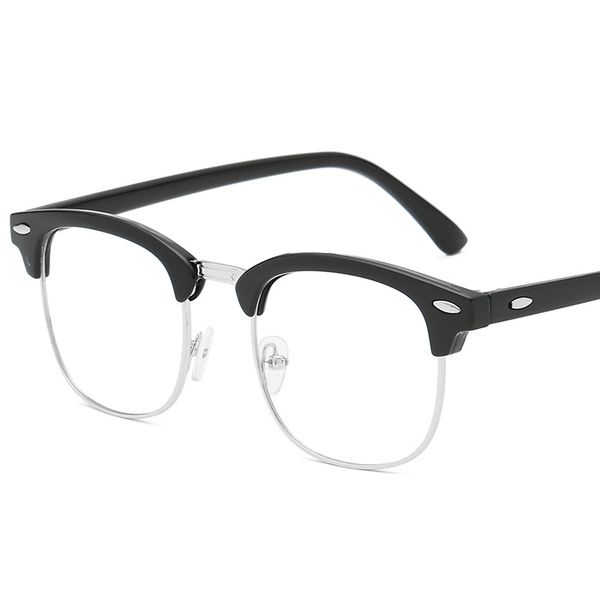 

classic half glasses frames optical glasses frames for women men eyeglass eyewear unisex, Silver