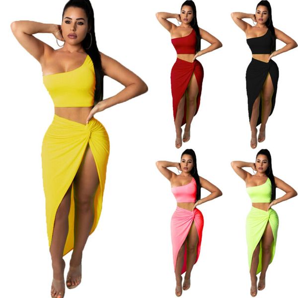 

women summer bodycon two piece crop and club party cocktail skirt set, White