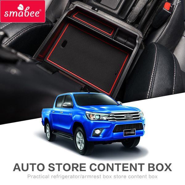 

smabee armrest box storage car organizer accessories for hilux sr5 revo an120 an130 120 130 2015 2016 2017 2018 2019 2020