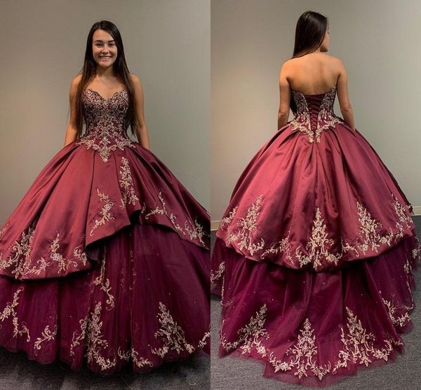 2020 Потрясающая вышивка PROM Quinceanera Vestidos de Sweet 16 платья без бретелек на шнуровке пухлое платье Prom Prom Promess