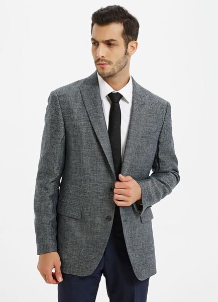 

2020 new fashion casual slim comfortable men's suit slim gray two-piece set (jacket+pants, White;black