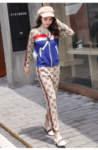 

wholesal early autumn ins super two-piece pants knitted suit handsome bf cool women's suit weird hip-hop autumn, White