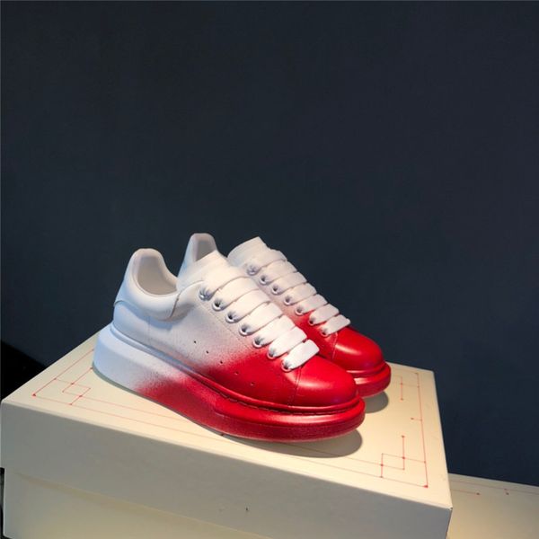 

luxury fashion men women platform oversize sneaker designer shoes velvet spray calfskin leather lace-up trainer men party wedding shoes eu46, Black