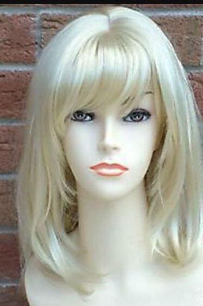 Wig Ll Hot New Fashion Medium Platinum Blonde Cosplay Wig