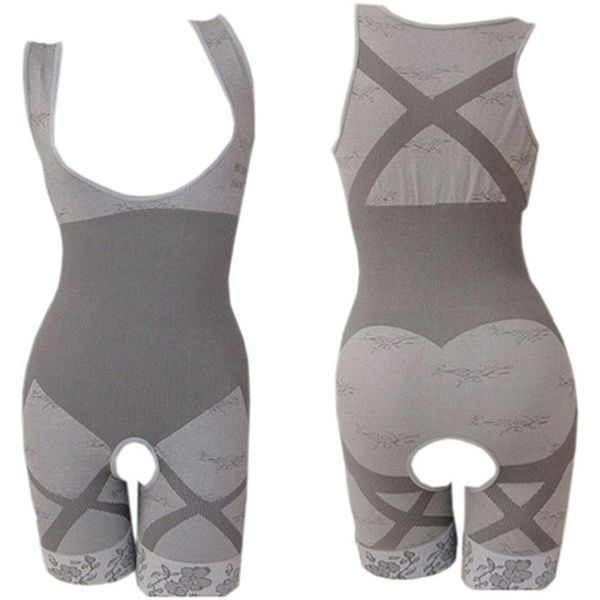 

натуральный бамбук углерода тела для похудения bodysuit женское белье корректирующее белье лепка талии тренер корсеты талия cincher 2019, Black;white