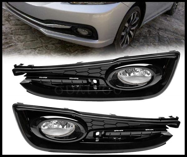 

for 2013 2014 2015 civic 4dr sedan bumper fog lights lamps w/switch left+right clear lens