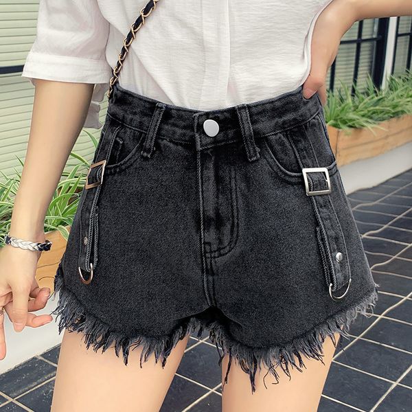 

women's jeans lguc.h biker ripped shorts women unique summer woman streetwear denim for short pants black tide 2021, Blue