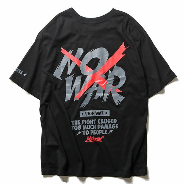 

MarchWind 4 Colors NO WAR Printed T-Shirt New Summer Anti War Tshirts Mens Hip Hop Casual Short Sleeve Tops Tees Streetwear T-Shirts