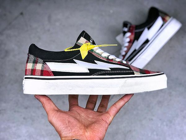 

new revenge x storm pop old skool designer cavnas sneakers womens men low cut skateboard red blue white black casual shoes