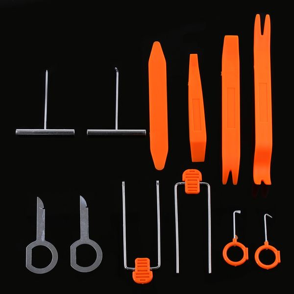 

12pcs new universal practical plastic car radio door clip panel trim dash audio removal pry kit tool