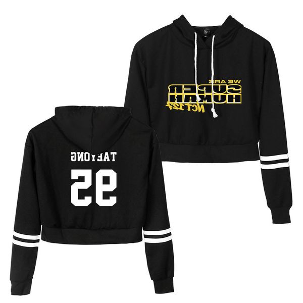 

superhuman shirt are 2019nct127we navel exposed high waist even hat guard t shirts, Gray;blue