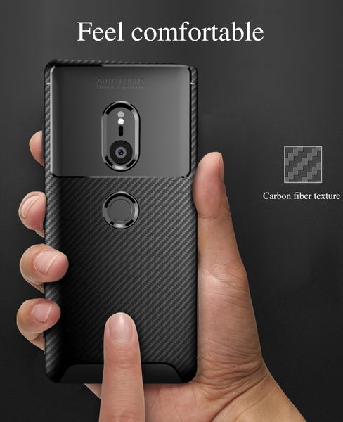 

soft carbon fiber silicone case for for sony xperia xz3 xa2 xz2 compact premiu plus luxury armor silicon phone back cover capa in