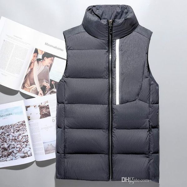 

2019 новый бренд мужчины зима вниз жилет перо weskit куртки мужские случайные вниз жилеты пальто мужские куртки жилет рубашки m-xxl, Black;white