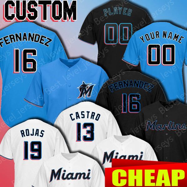 

Marlins jerseys Miami 13 Starlin Castro 16 Jose Fernandez Jersey 27 Giancarlo Stanton 14 Martin Prado 19 Miguel Rojas Custom baseball