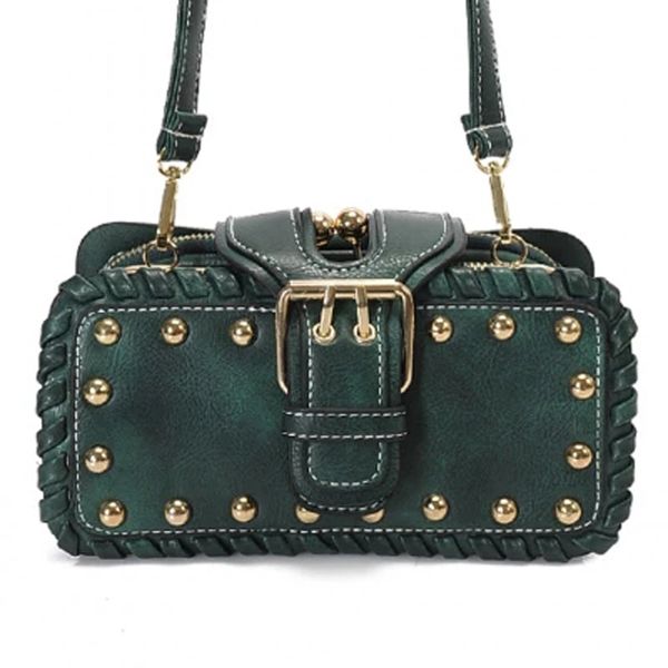 

designer-new spring fashion women shoulder bag rivet with flip designer handbag clutch bag ladies messenger bag with metal buckle d149