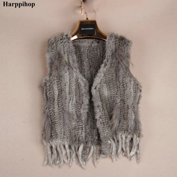 

2017 fur knitted vest woman fur coat anti season natural real vest, Black;white