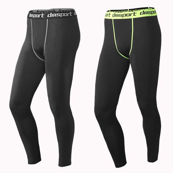 

men running compression tights fitness skinny leggings for sports basketball gym training pants winter long trousers sweatpants, Black;blue