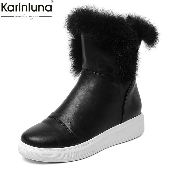 

women's 2019 fashion dropship leisure casual shoes add fur warm russia winter snow boots women shoes ankle boots woman, Black