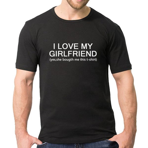 

men's clothing i love my girlfriend letter design print t-shirt harajuku t shirt men short sleeve streetwear tee, White;black
