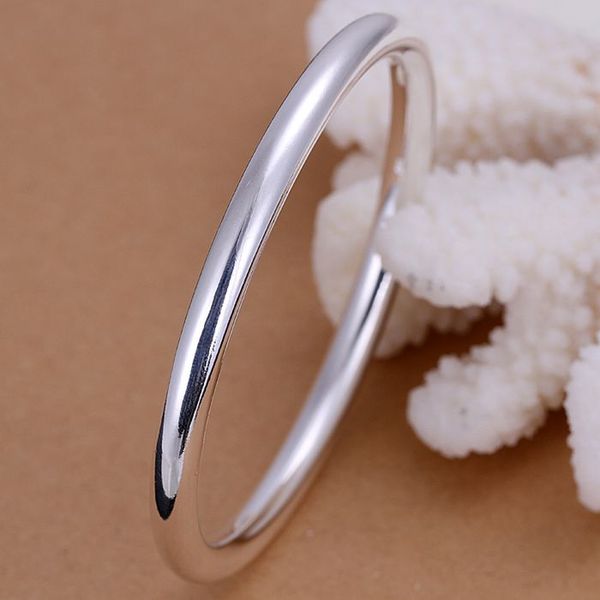 

lose money wholesale 925 jewelry silver plated bangle bracelet, 925 jewelry silver plated finished round bangle orq rkv, Black