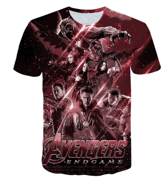 

2019 новые популярные футболки с дизайном модной одежды мужчины / женщины marvel avengers эндшпиль 3d-футболки с коротким рукавом с футболко, White;black