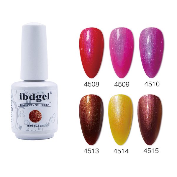 

ibdgel 6pcs/lot new color hight quality gel polish uv/led lamp soak off bright pearl gel series art nails long lasting, Red;pink