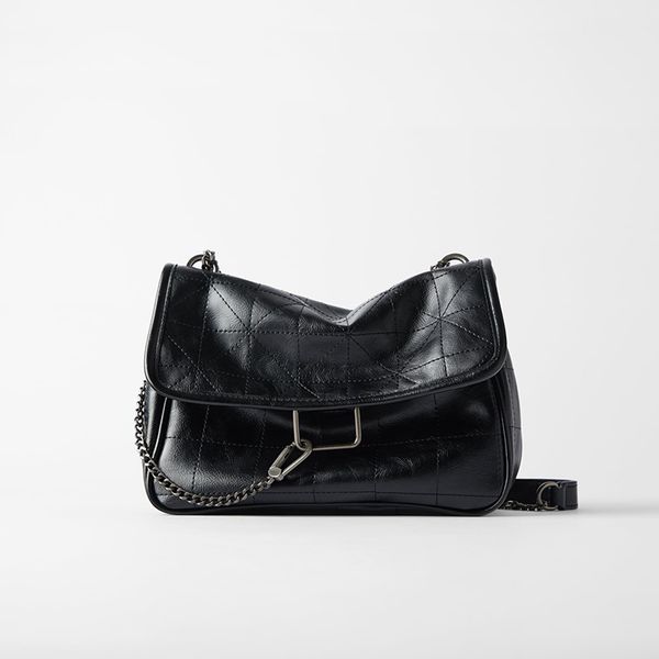 

rocker style handbags black faux leather shoulder bags for women 2020 vintage chain satchels brand geometric shaped handbags