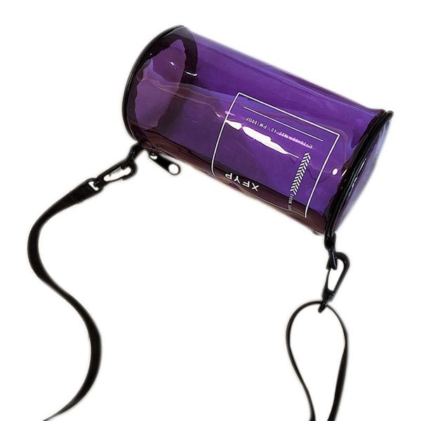 

transparent pvc printed letter cylinder shoulder bag ladies transparent jelly beach bag ladies messenger