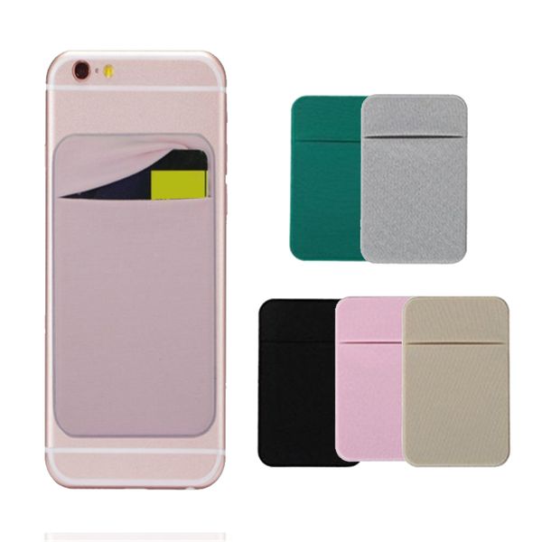 

adhesive credit card pocket sticker pouch holder case solid color for mobile phone -shopping nd998