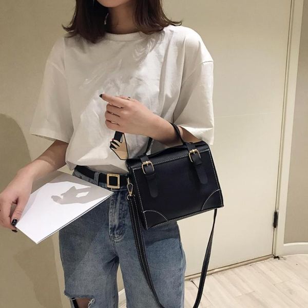 

solid vintage shoulder handbags casual crossbody pu leather women messenger bags leather simple solid handbag