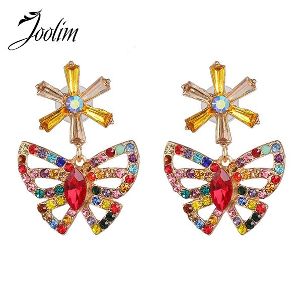 

joolim jewelry wholesale colorful glass butterfly drop earring dangle earring design jewelry wholesale, Silver