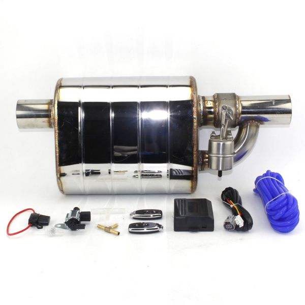 

новая 63мм выхлопная система из нержавеющей стали электрический выхлоп cutout out клапан с электронный пульт дистанционного управления перек