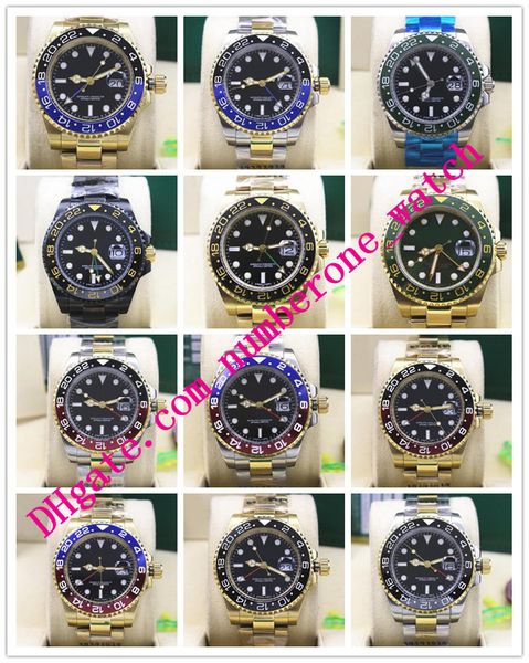 

u1 factory men wristwatches 116713 116710 116718 116719 40mm gmt batman black pvd coating 2813 movement mechanical automatic mens watch, Slivery;brown