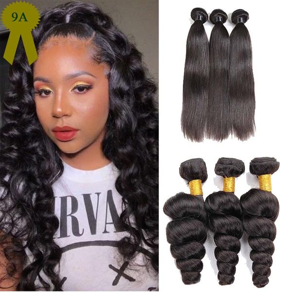 9a Straight Human Hair Extensions Brazilian Virgin Hair Bundles