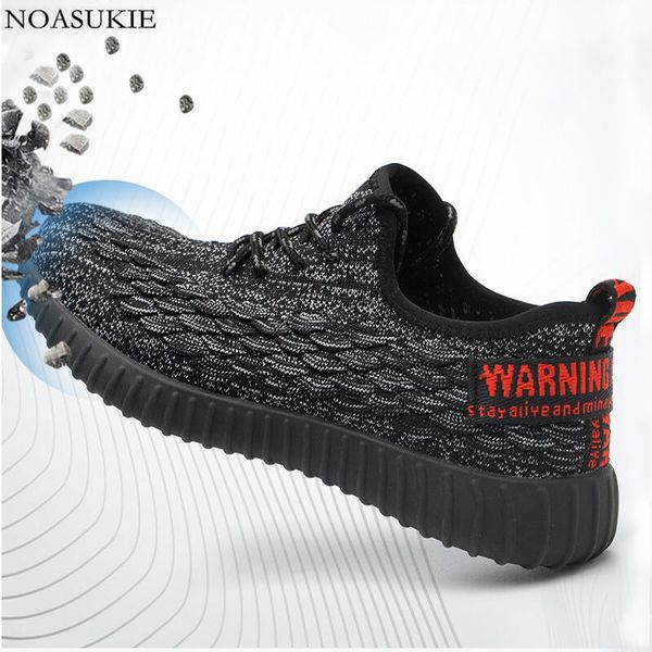 

summer breathable tennis steel safety shoes of men fashion sneakers work shoes anti-smashing puncture steel toe 36-46, Black