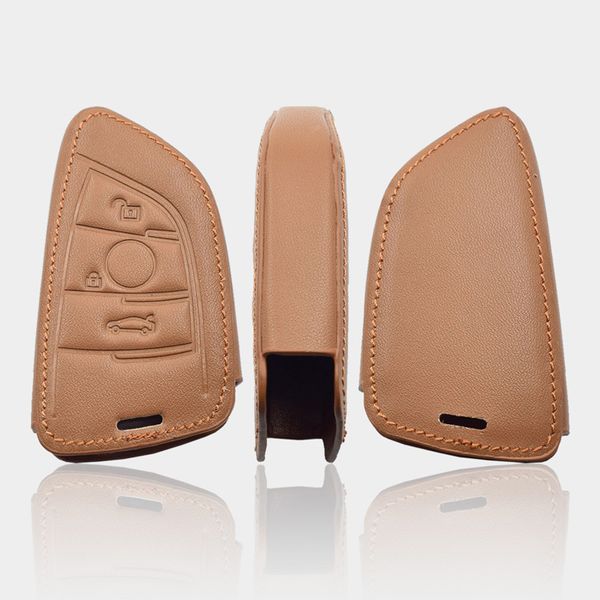 

1pc auto leather remote key ring case cover for x1 x5 f15 f16 f48 1/2 series