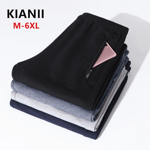 

men's m-6xl sweatpants drawstring ties large size loose casual feet harem pants comfortable breathable elastic running trousers, Black;blue