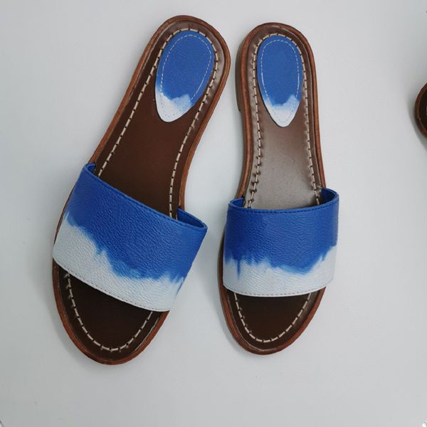 

2020 designer brand sandals fashion women's sandals women with box luxury flower printed tie-dye beach flip flops slipper big size 42, Black