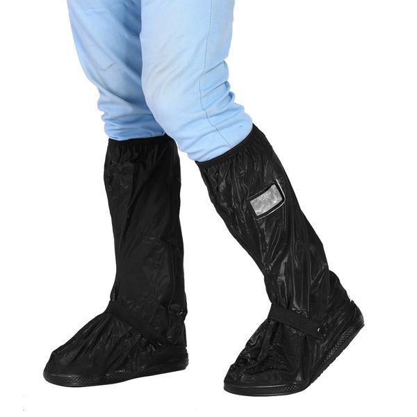 

motorcycle scooter bike cycling waterproof non-slip shoes cover for rainy snowy day black l adopted pvc material foldabl