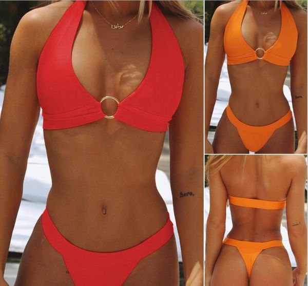 

pure bikini split female swimwear neck-hung swimwear new bikini beach beach