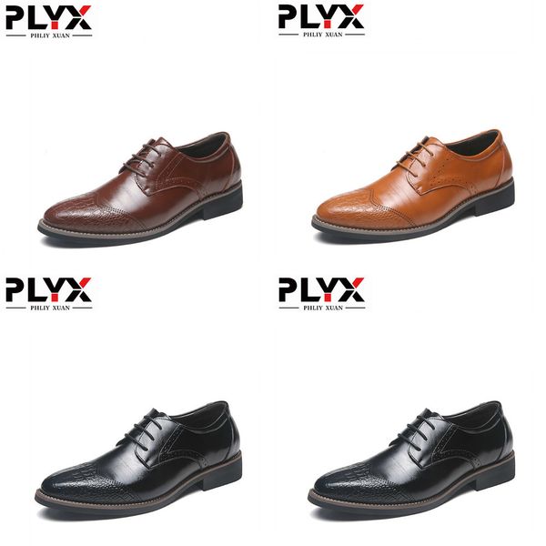 

phliy xuan new 2019 fashion men shoes genuine leather chaussure homme men dress shoes black brown mens shoes formal
