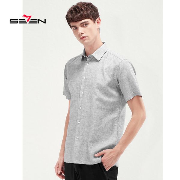 

summer new fashion mens sweatshirt mens dress shirts linen slim fit casual short sleeves shirt business shirts 116a30030, White;black