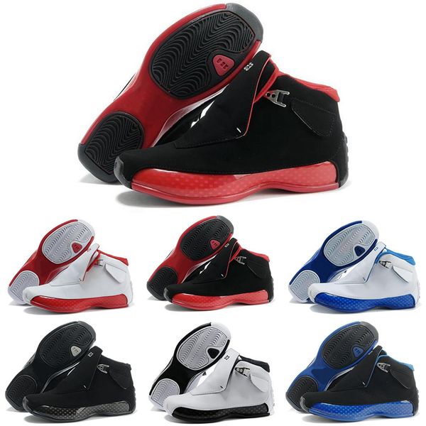 

2019 18 тренажерный зал красный черный синий королевский белый серебристый металлик для мужская баскетбольная обувь классические 18-е xviii