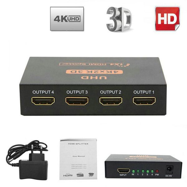 

ultra hd 4k разветвитель hdmi 1x4 порт 3d uhd 1080p 4k * 2k видео hdmi переключатель hdmi 1 вход 4 выхода hub усилитель повторителя